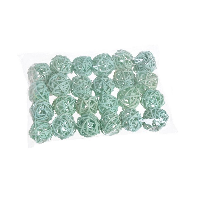 Kule rattanowe 3cm, 24szt-paczka MIX KOLORÓW