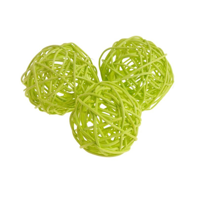 Kule rattanowe 7cm, 12szt-paczka MIX KOLORÓW