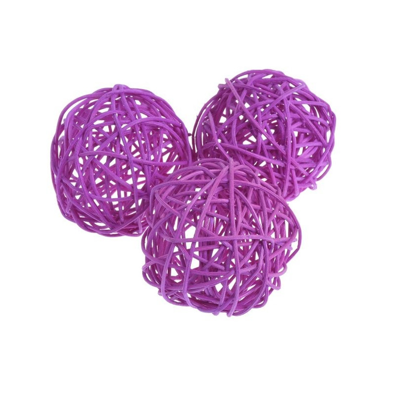 Kule rattanowe 7cm, 12szt-paczka MIX KOLORÓW