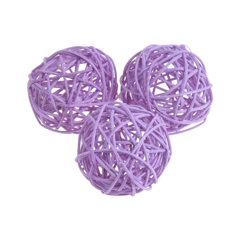 Kule rattanowe 7cm, 12szt-paczka MIX KOLORÓW