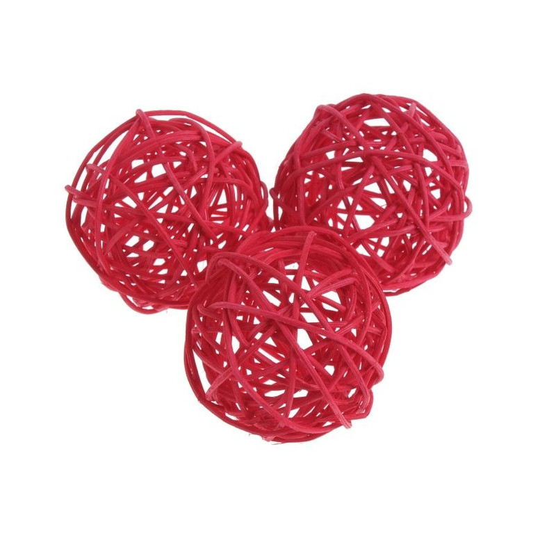 Kule rattanowe 7cm, 12szt-paczka MIX KOLORÓW