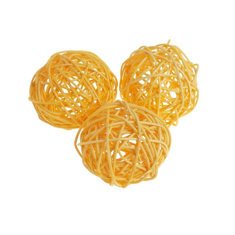 Kule rattanowe 7cm, 12szt-paczka MIX KOLORÓW