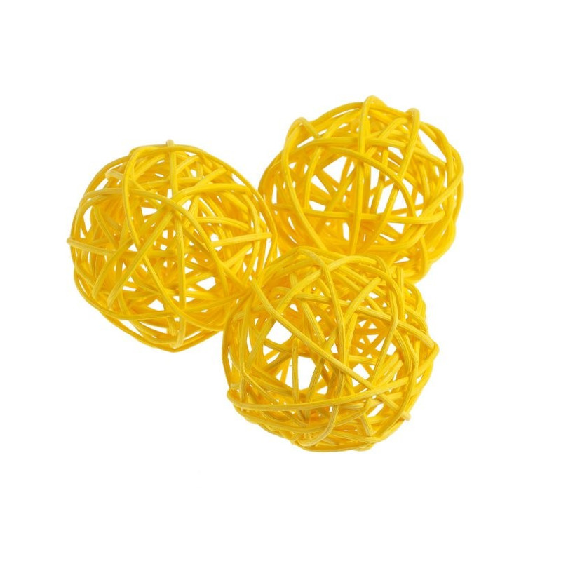 Kule rattanowe 7cm, 12szt-paczka MIX KOLORÓW