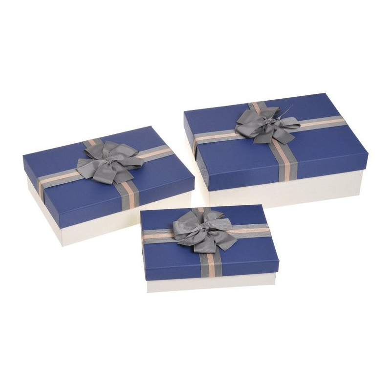 Pudełka 3szt-kpl RED/CREAM, BLUE/CREAM