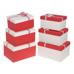 Pudełka 3szt-kpl CREAM/RED, RED/CREAM