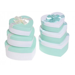 Pudełko serce 3szt-kpl WHITE/MINT, MINT/WHITE