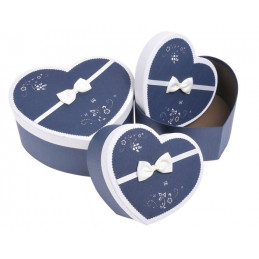 Pudełko serce 3szt-kpl WHITE/BLUE, BLUE/WHITE