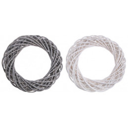 Wianek wiklinowy 45 cm WHITE/GREY