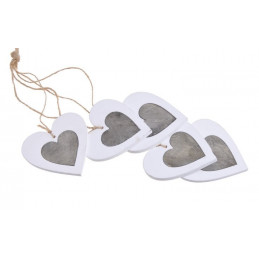 Serce zawieszka pęczek 7 cm, 35 cm