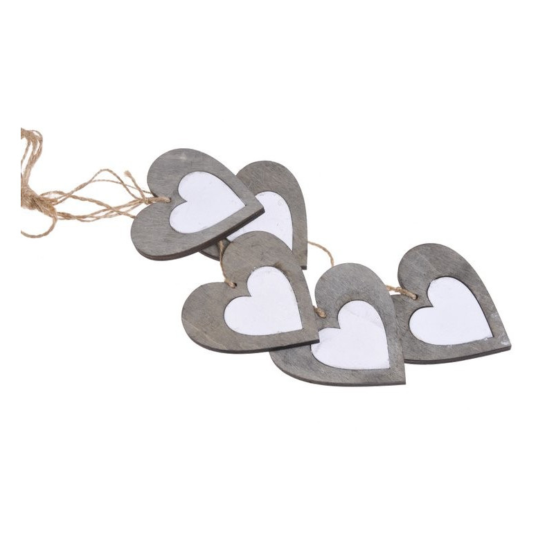 Serce zawieszka pęczek 7 cm, 35 cm