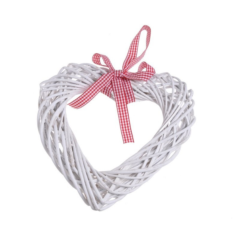 Serce z wikliny 25 x 25 cm WHITE/GREY - zawieszka
