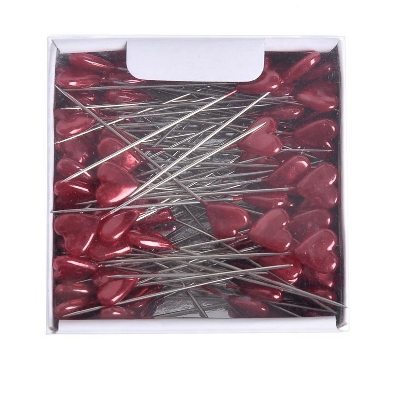 Szpilka serce_5,5cm paczka/100sztuk WHITE/RED