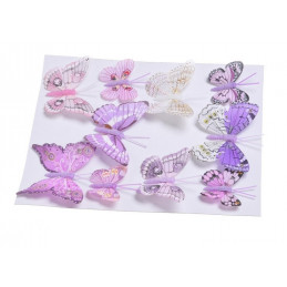Motyl mix 8cm-5cm na klipie - krt.10szt