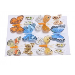 Motyl mix 8cm-5cm na klipie - krt.10szt MIX MULTICOLOR