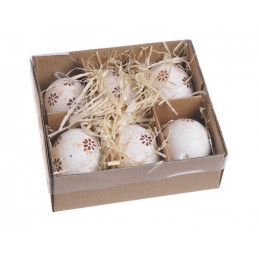Pisanki 6cm, 6szt-pacz WH/BR