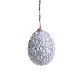 Pisanka zawieszka 6 cm koronka 2 KOLORY