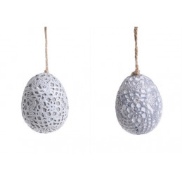 Pisanka zawieszka 6 cm koronka 2 KOLORY