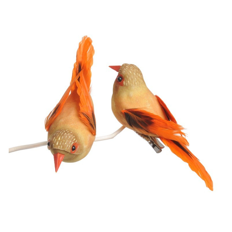Ptaszek 13cm na klipie 6szt 2 KOLORY