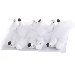 Gołąbki weselne 13 cm, na klipie 6szt-kpl