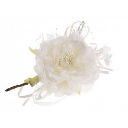 Róża koronkowa z klipem 11 cm