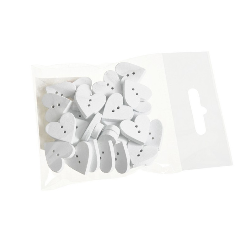 Guziki serca 2 cm 36szt/paczka