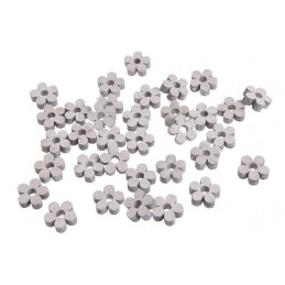 Kwiatuszki biało-szare 2,5 cm