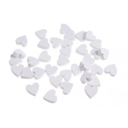 Serduszka białe  2,5 cm, 36szt-paczka