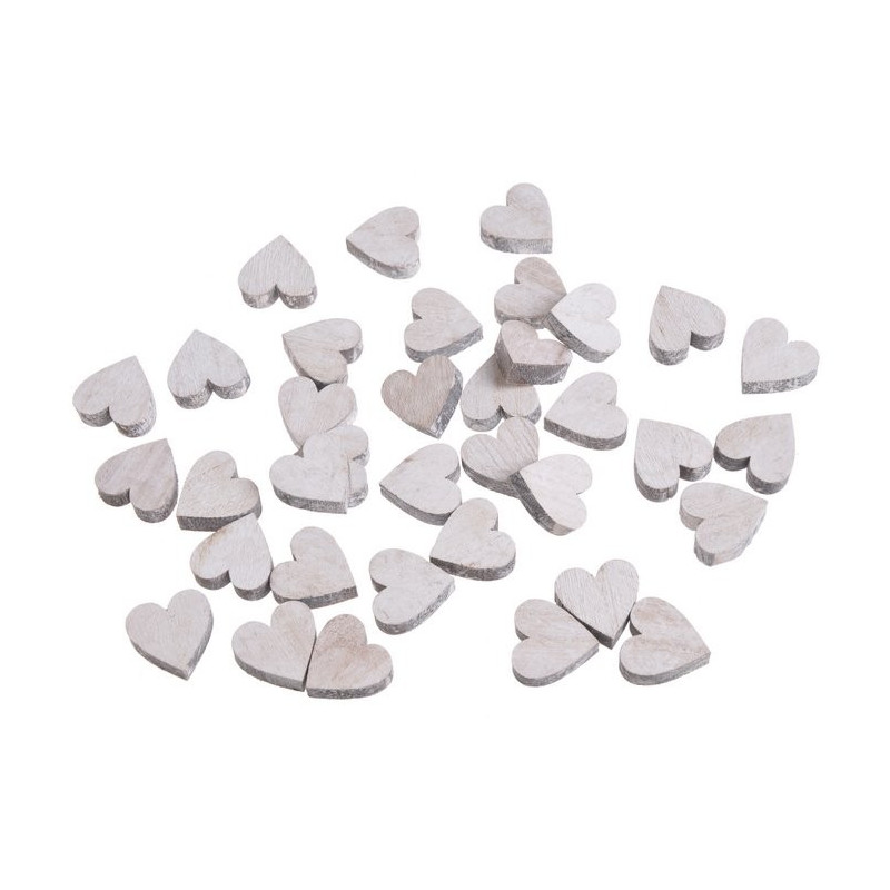 Serduszka biało-szare  2,5cm, 36szt-paczka