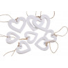 Serce wykrawane białe mix 7-5 cm, 8szt-paczka