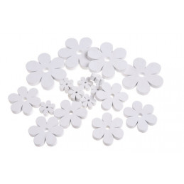 Kwiatki białe mix 7-2,5 cm, 18szt-paczka