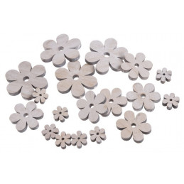 Kwiatki  biało-szare mix 7-2,5 cm, 18 szt-paczka