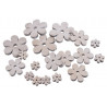 Kwiatki  biało-szare mix 7-2,5 cm, 18 szt-paczka