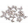 Motylki biało-szare mix 6,5-3 cm, 18 szt-paczka
