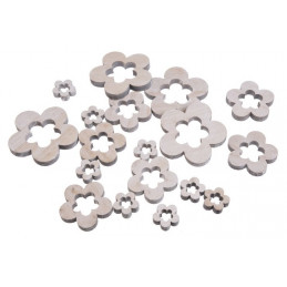 Kwiatki biało-szare mix 7-2,5 cm, 18 szt-paczka