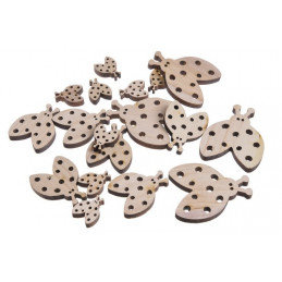 Biedronki naturalne mix 7,5-3 cm, 18 szt-paczka