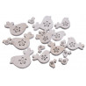 Ptaszki biało-szare mix 8-3 cm, 18 szt paczka