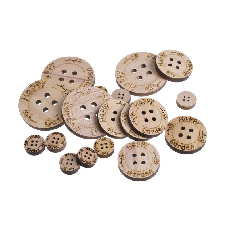 Guziki naturalne mix  7-2,5 cm, 18 szt-paczka