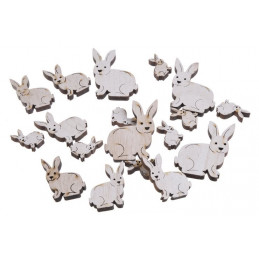 Zajączki biało-szare mix 7-3 cm, 18 szt-paczka