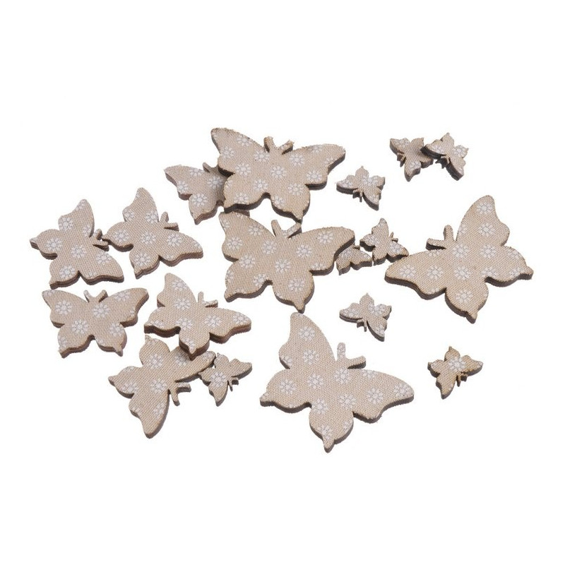 Motylki beżowe mix 7-2,5 cm, 18 szt-paczka