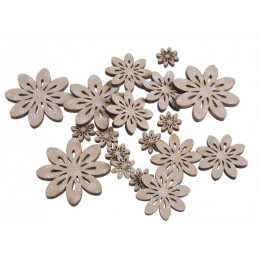 Kwiatki beżowe mix 7-5 cm, 18 szt-paczka