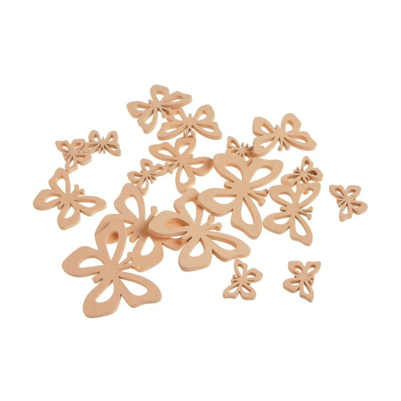 Motylki wykrawane mix pacz 7-3 cm, 18 szt-paczka MIX KOLORÓW