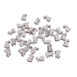 Zające naturalne 2,5 cm, 36 szt-paczka 2 kolory