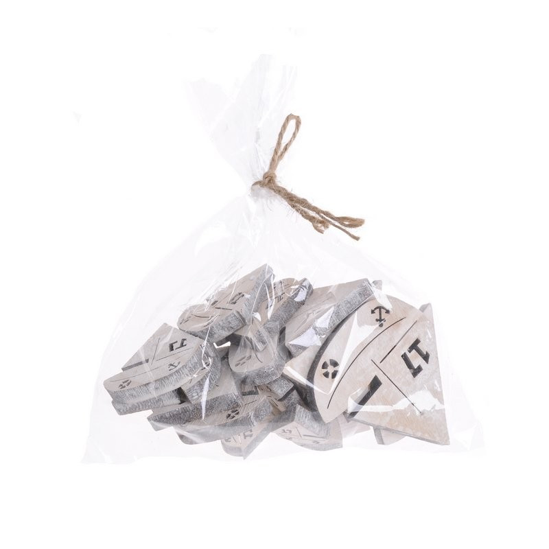 Żaglówki wykrawane białe/ naturalne mix_2,5-7 cm