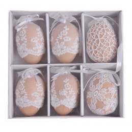 Pisanki w koronce 6 cm, 6szt-paczka
