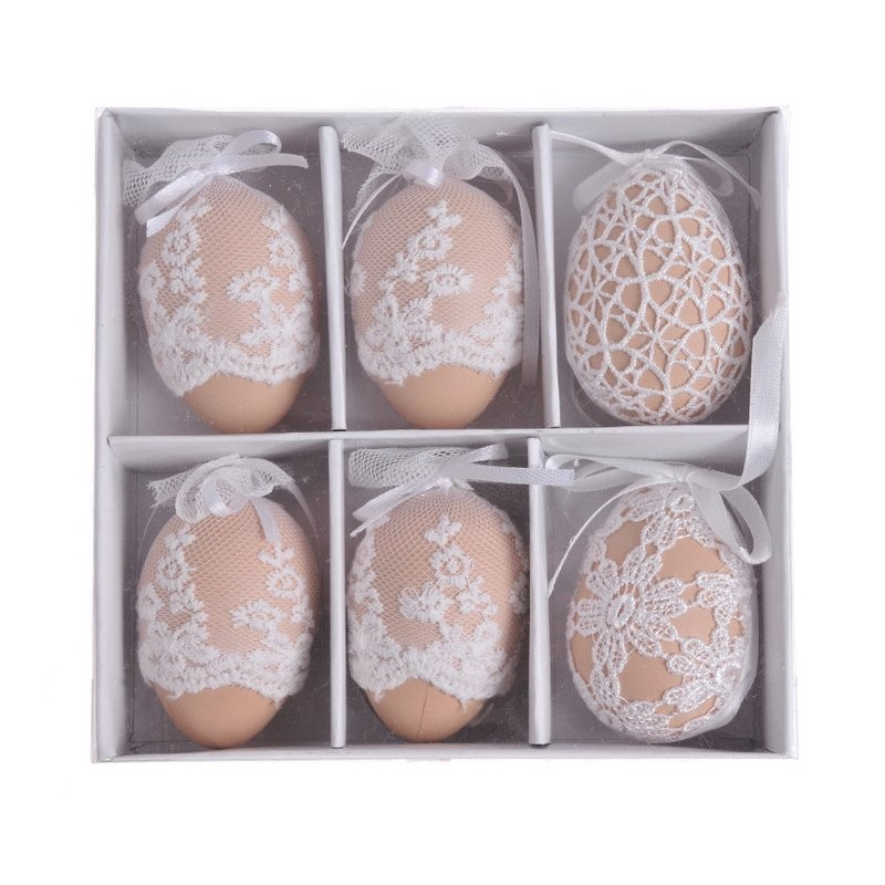 Pisanki w koronce 6 cm, 6szt-paczka