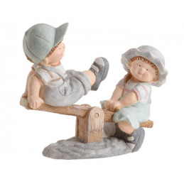 Dzieci na huśtawce 50 cm - wyrób ceramiczny