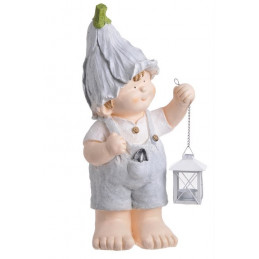 Dziecko z koszem 38 cm - osłonka - ceramika