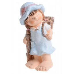 Dziecko z koszem 38 cm - osłonka - ceramika