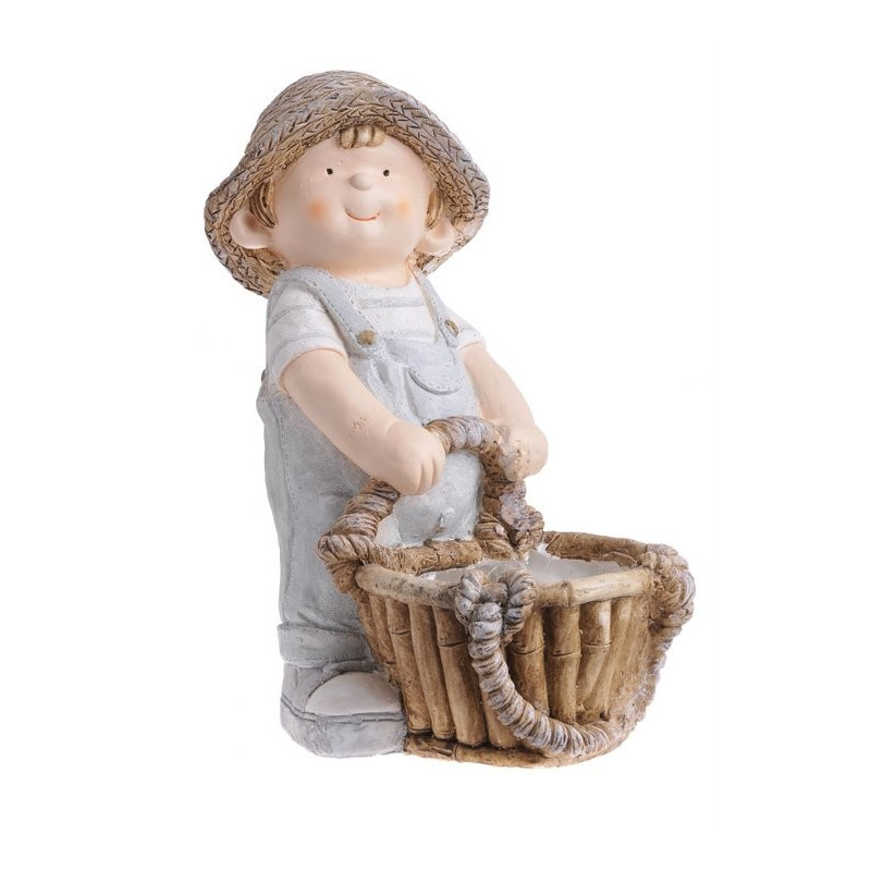 Chłopiec z koszem 40 cm - ceramika