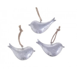 Zawieszki metalowe ptaszki 6 szt 6,5 cm